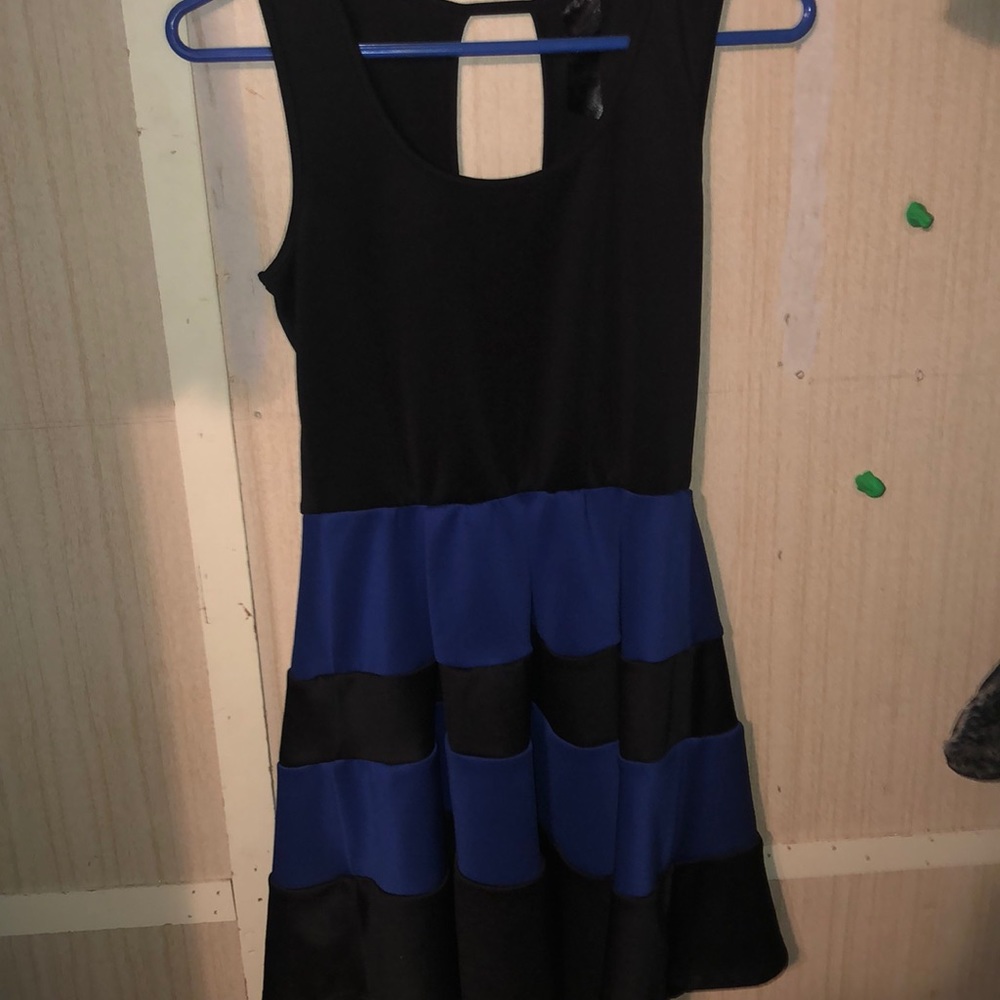 Blue and Black mini dress